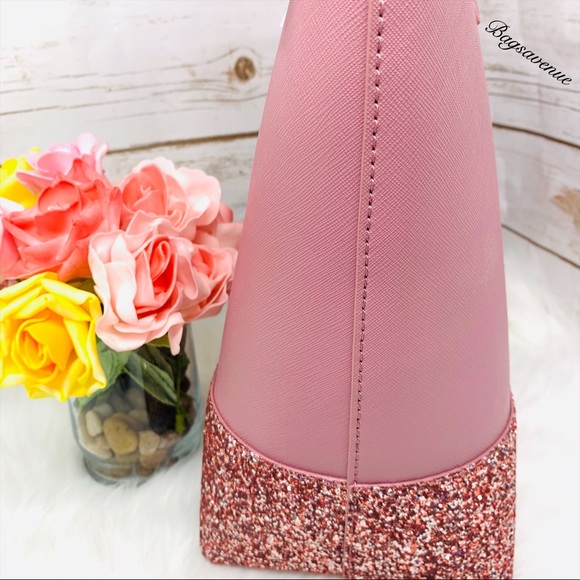 #bagsavenue Glitter Kate spade penny Greta court tote peony FAST SHIPPING - Picture 3 of 6